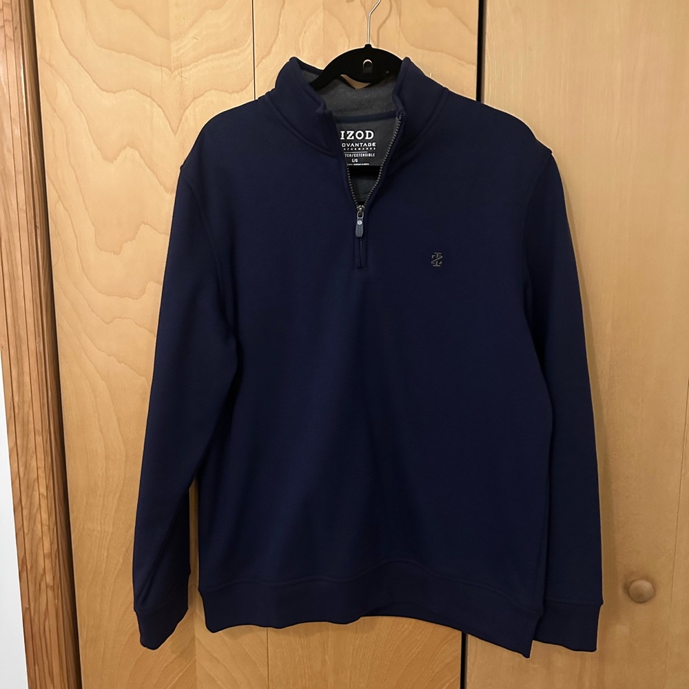 Izod Men's Dark Blue Zip-Up Sweater